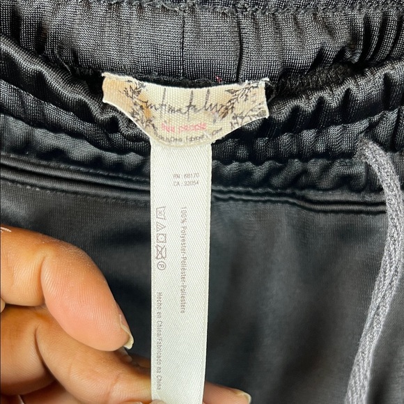 Black and Burgundy Men's Track Pants - Picture 2 of 4